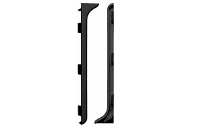 Заглушка левая Русский профиль из алюминия для алюминиевого плинтуса 60 мм, черный матовый